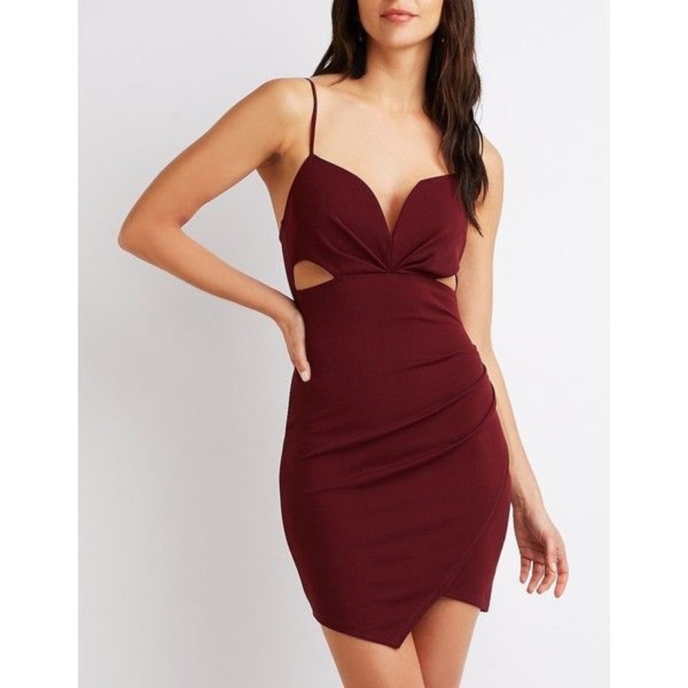 Red cut out dress